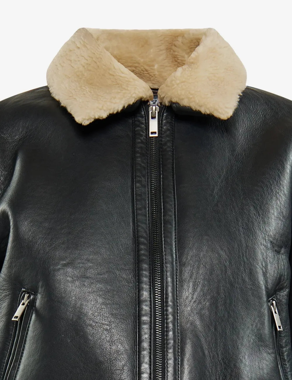 Women's Classic Aviator Bomber Leather Jacket