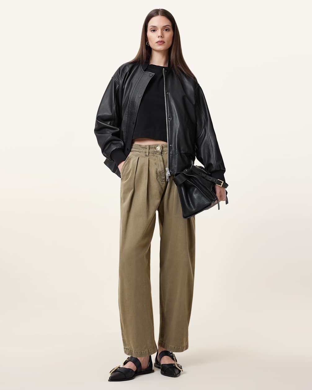 Women's Cotton Barrel Leg Denim Pants