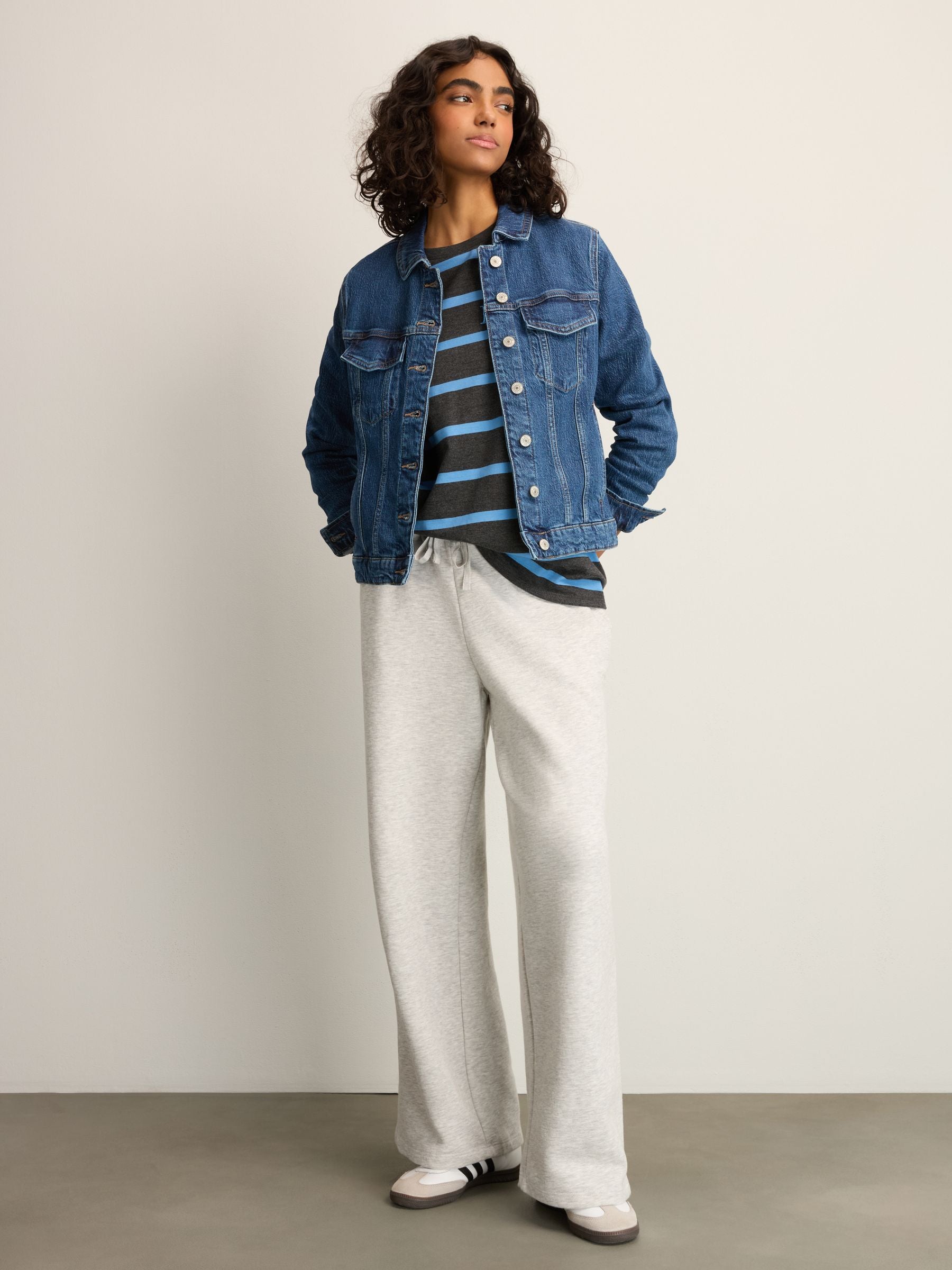 Women's Cotton Blend Blue Denim Jacket