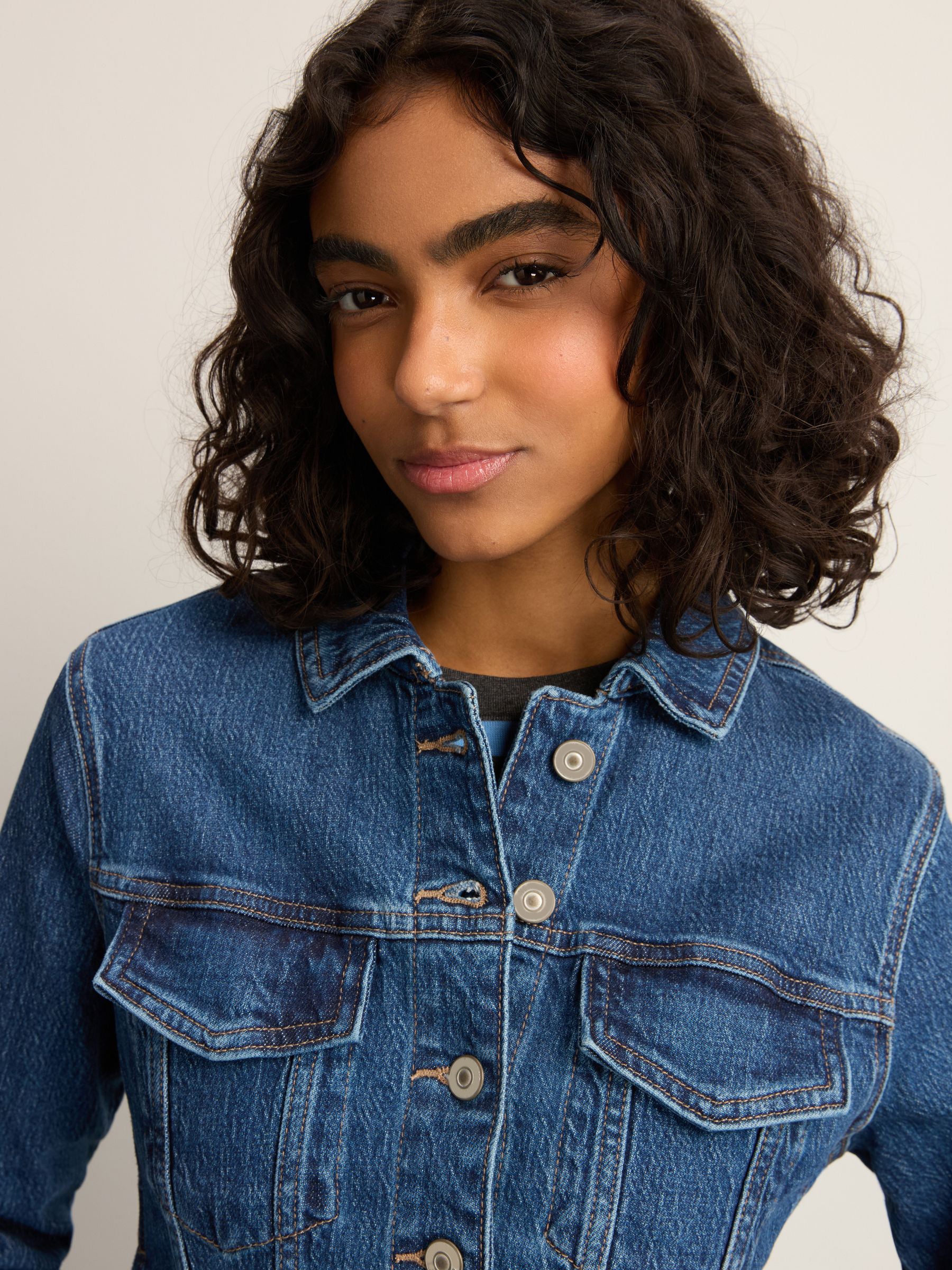 Women's Cotton Blend Blue Denim Jacket