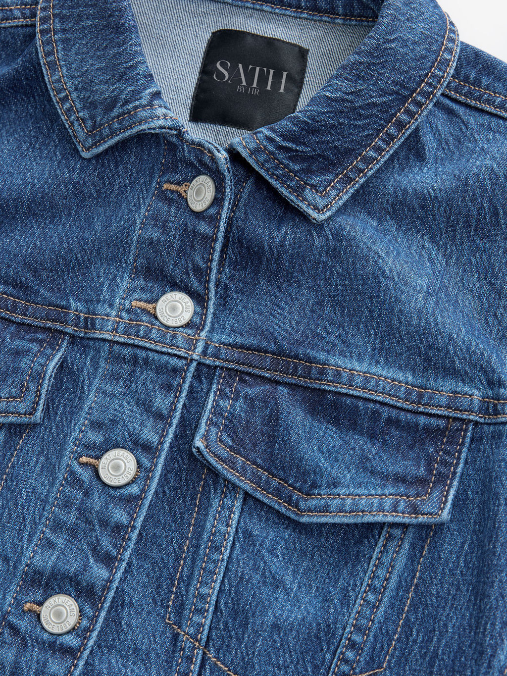 Women's Cotton Blend Dark Blue Denim Jacket