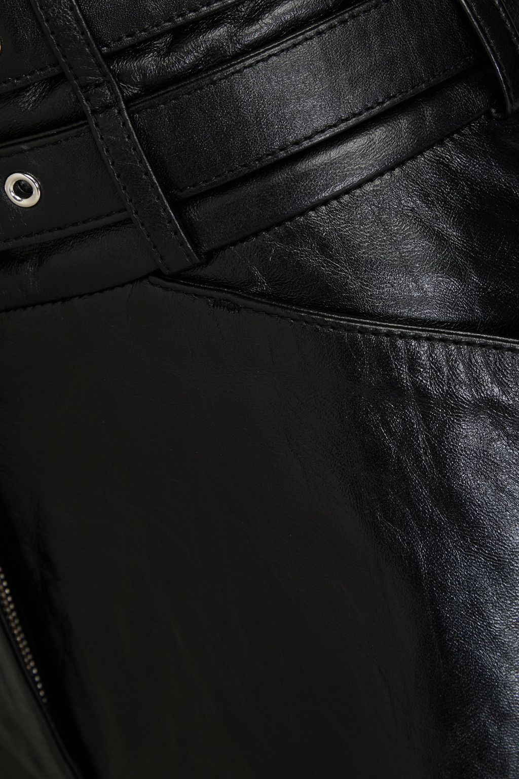 Women's Detachable Belt Leather Shorts