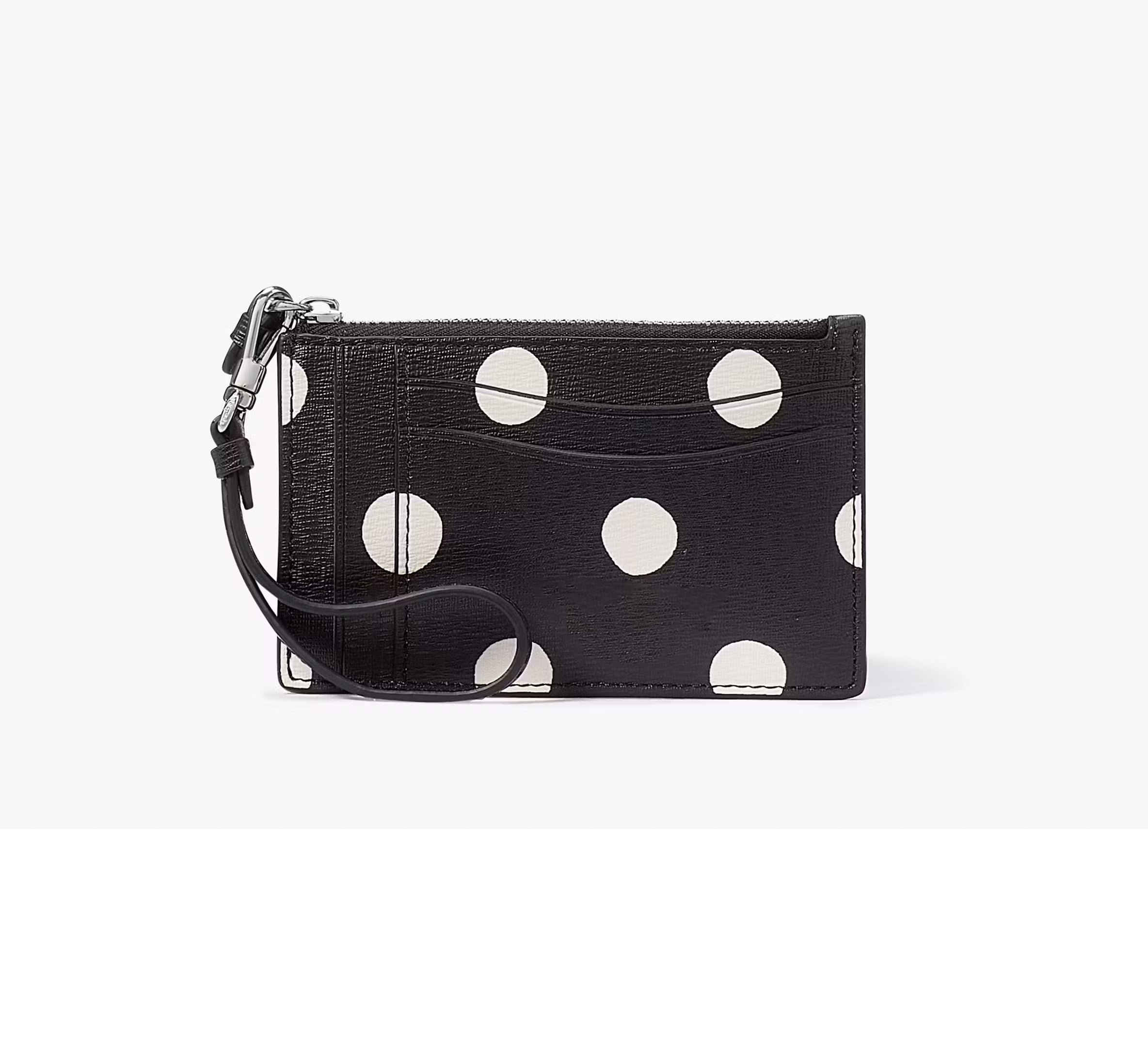 Women's Dot Card Case Wristlet Leather Wallet