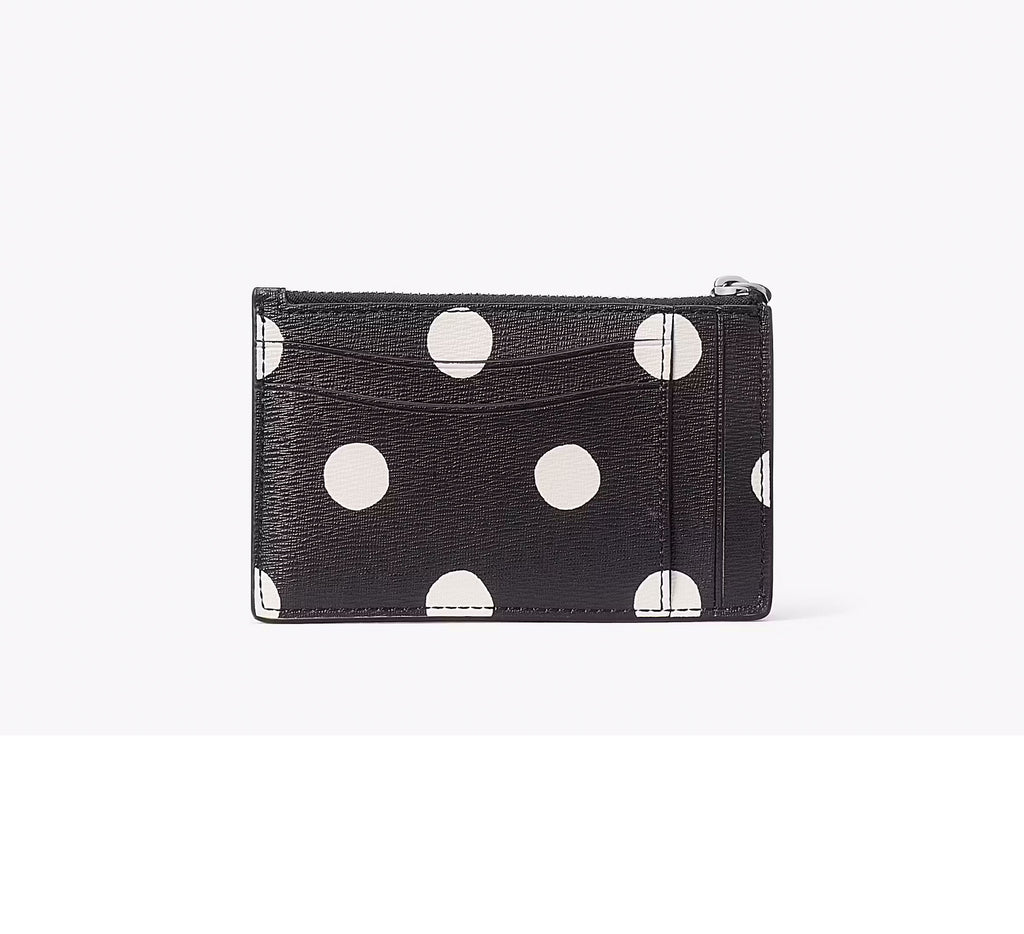 Women's Dot Card Case Wristlet Leather Wallet