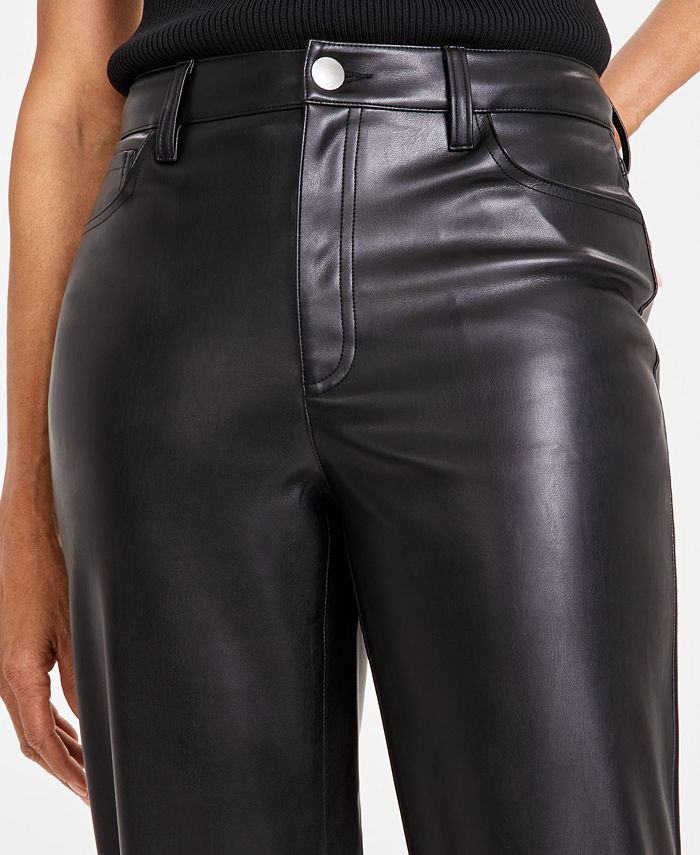 Women's Faux Leather Straight Leg Pants
