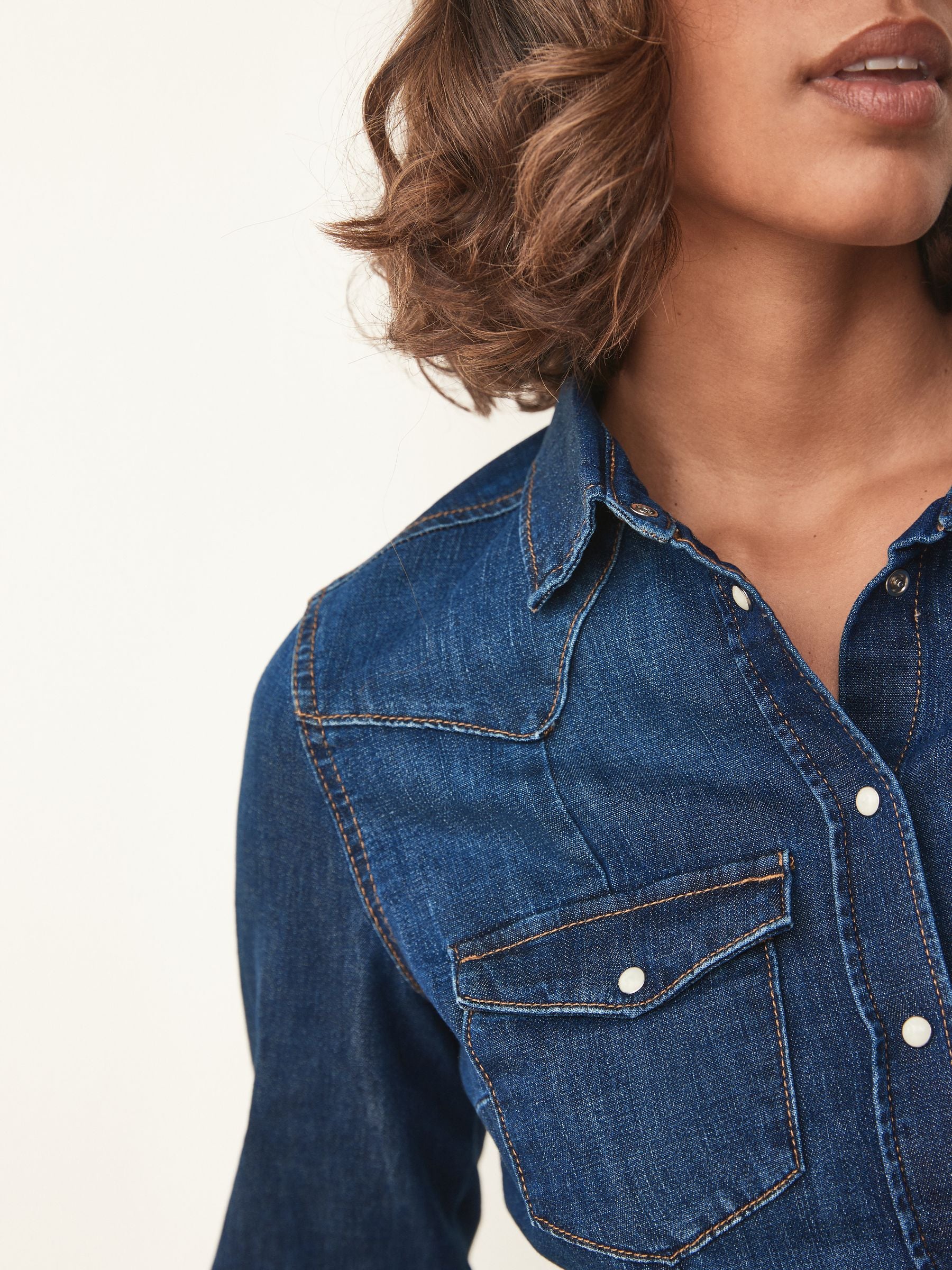Women's Fuller Bust Cotton Rich Denim Shirt