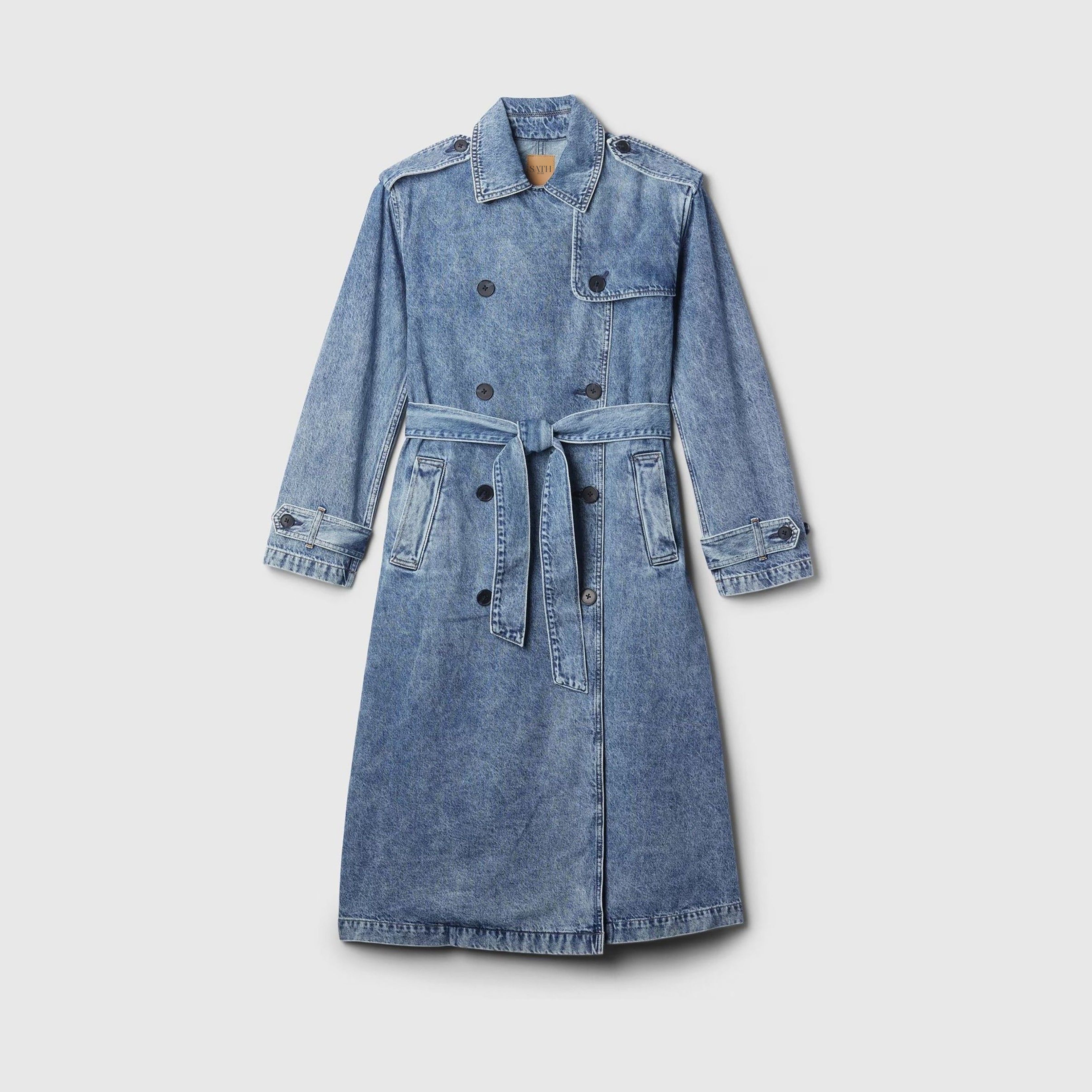 Women's Gap Blue Longline Denim Trench Coat