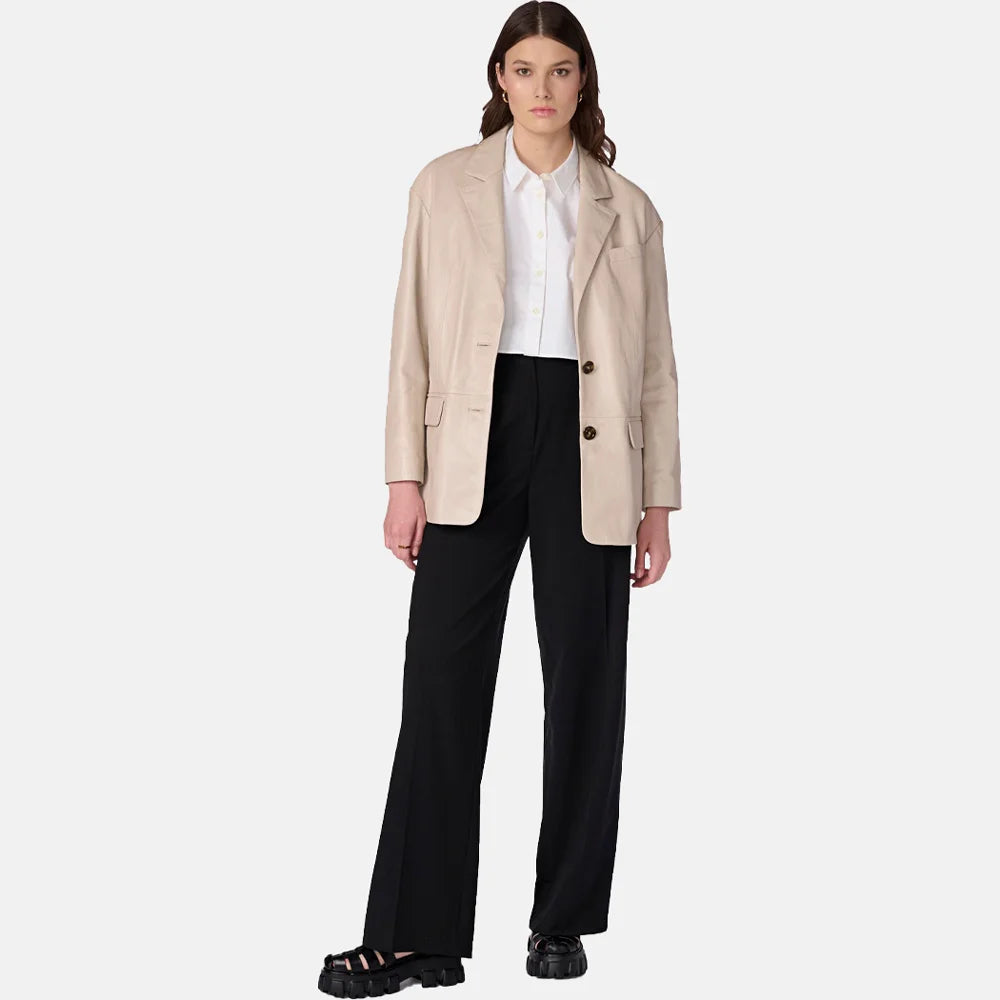 Women's Gothic Glam Genuine Leather Blazer