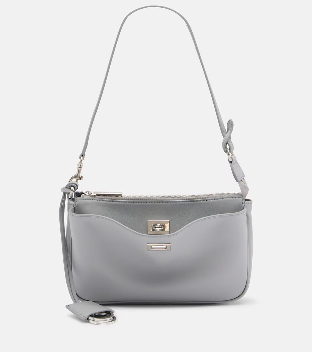 Women's Grey Rodeo Sling Leather Purse
