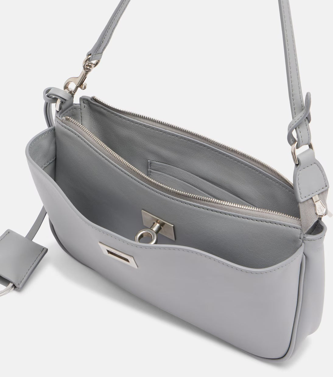 Women's Grey Rodeo Sling Leather Purse