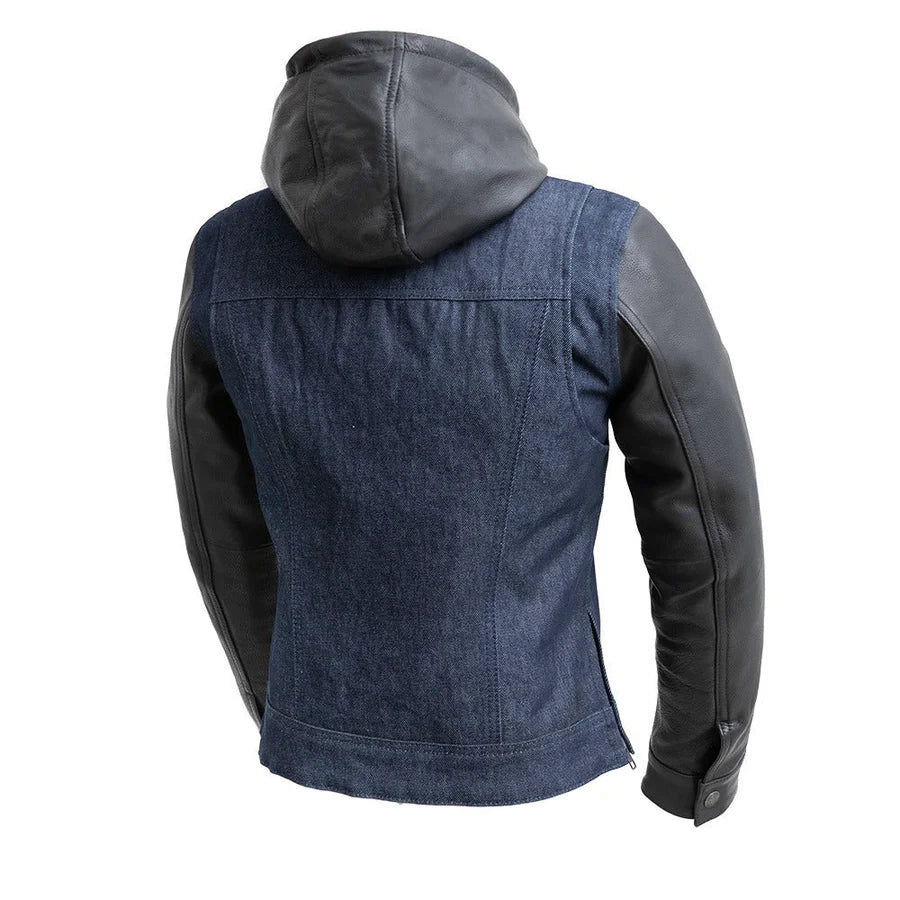 Women's Holli Motorcycle Denim/Leather Jacket