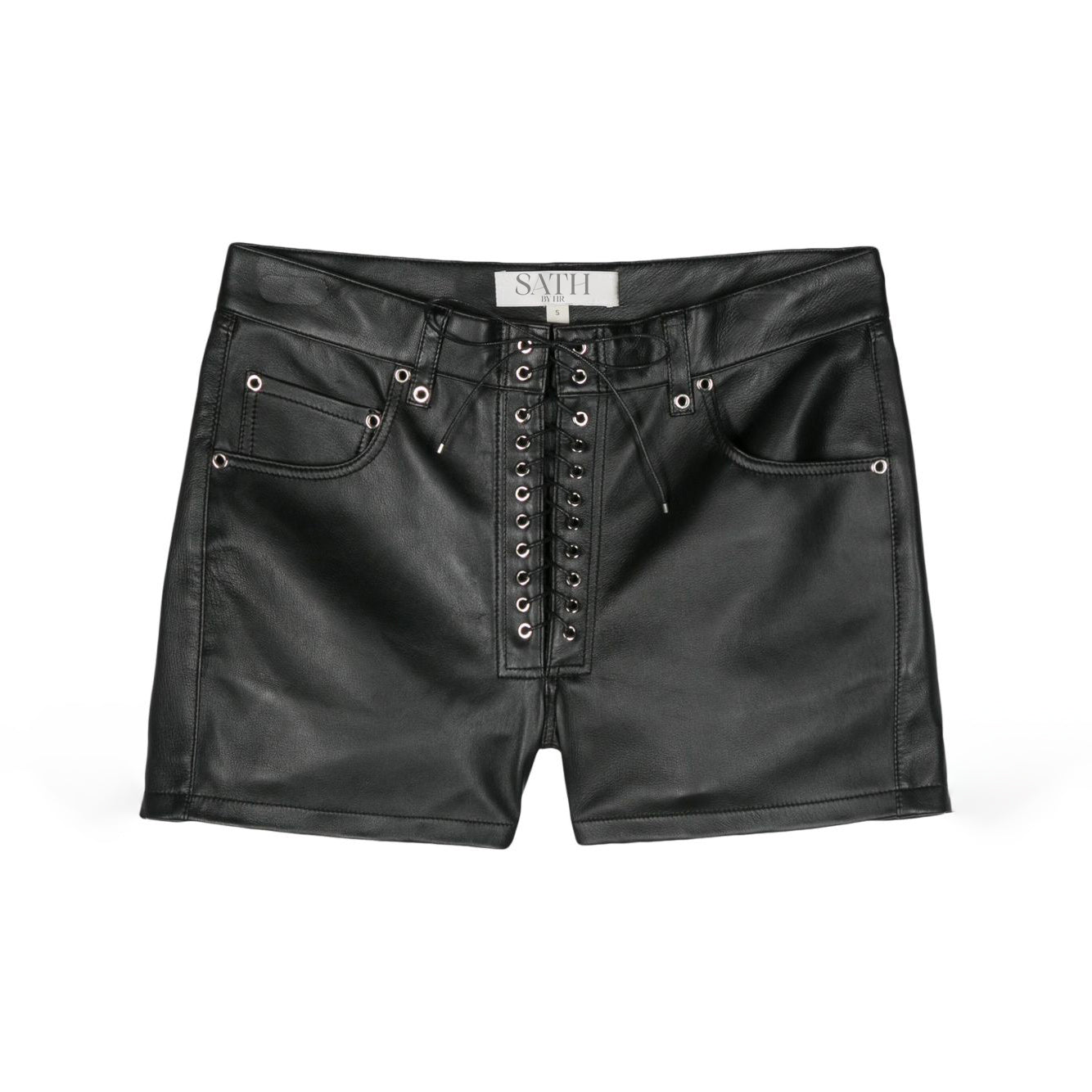 Women's Lace-up Leather Shorts