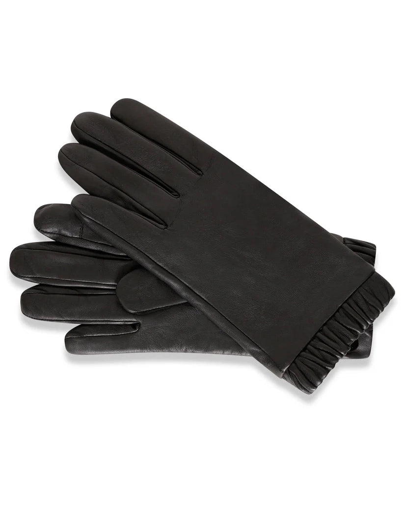 Women’s Leather Gloves with Elasticated Cuff