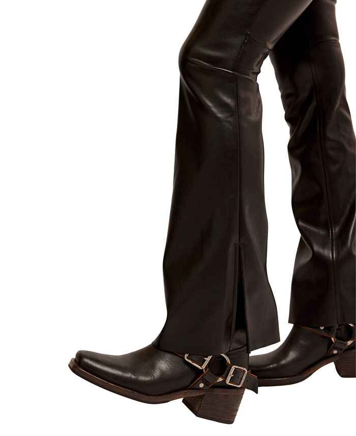 Women's Level Up High Rise Faux Leather Flare Pants