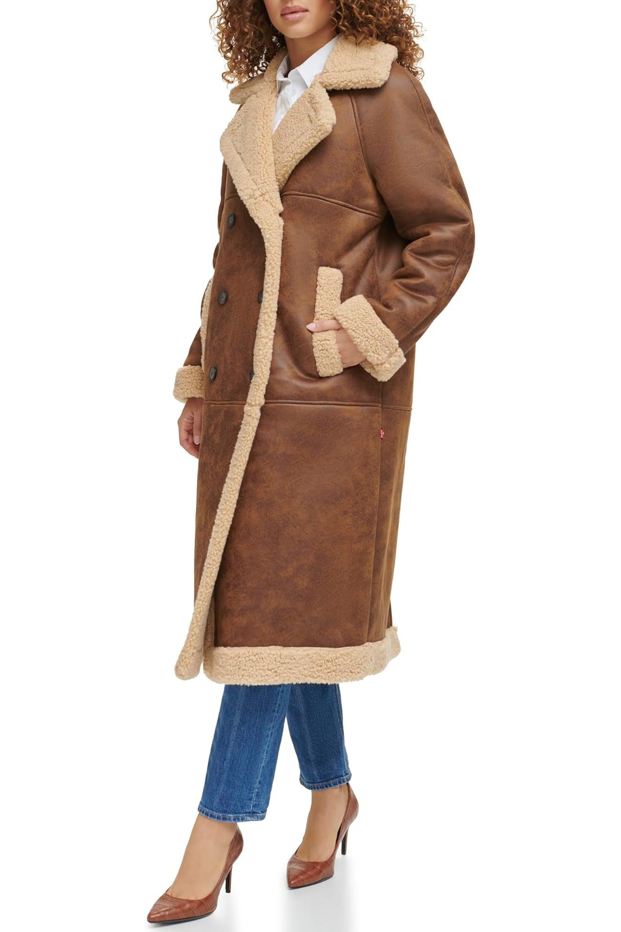 Women's Levi's Fox Fur & Shearling Leather Coat