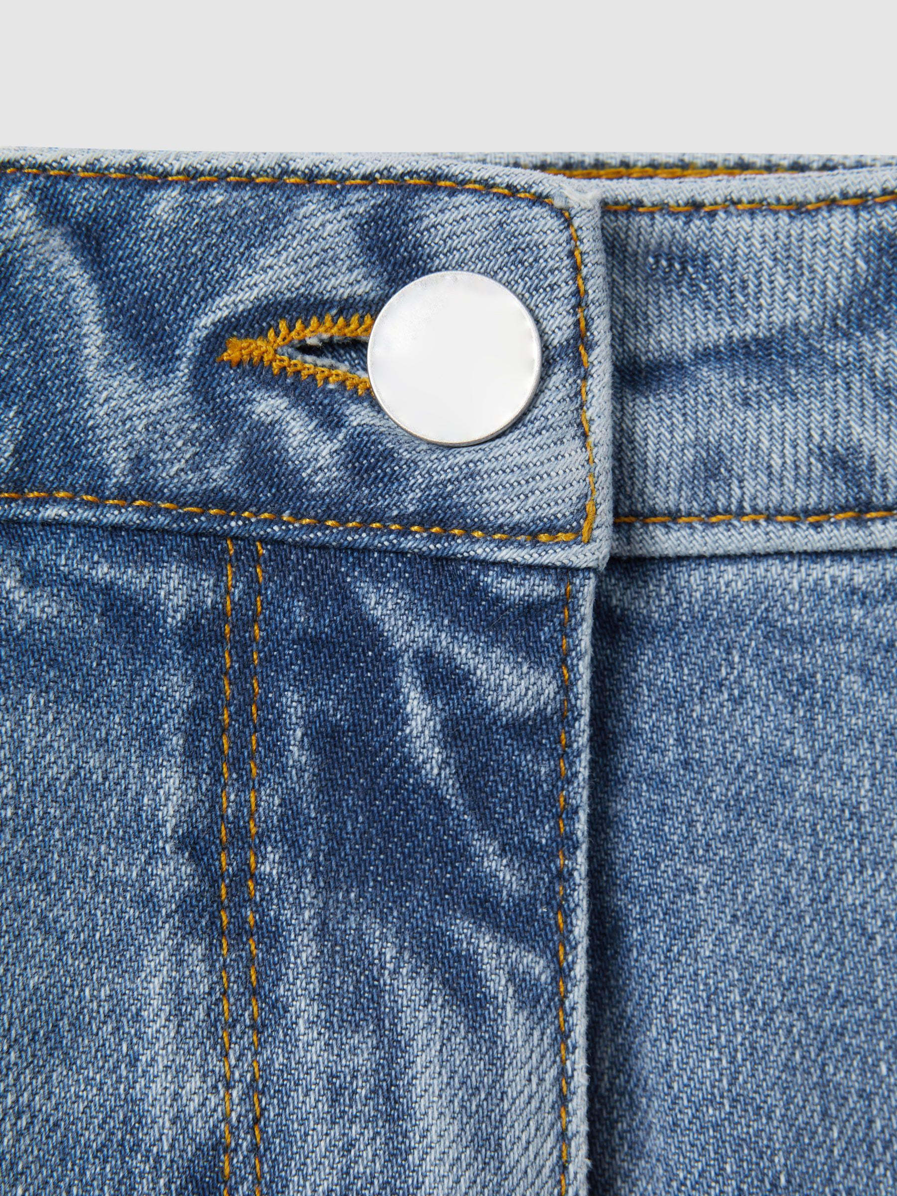 Women's Light Blue Mid Rise Straight Leg Pant