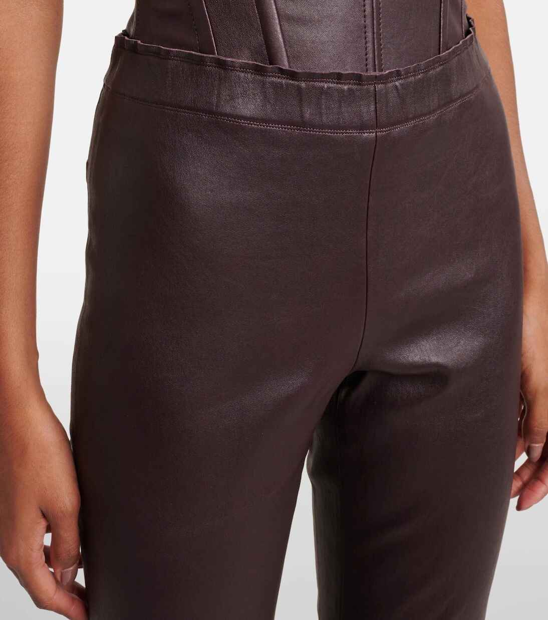 Women's Long flared leather Pants