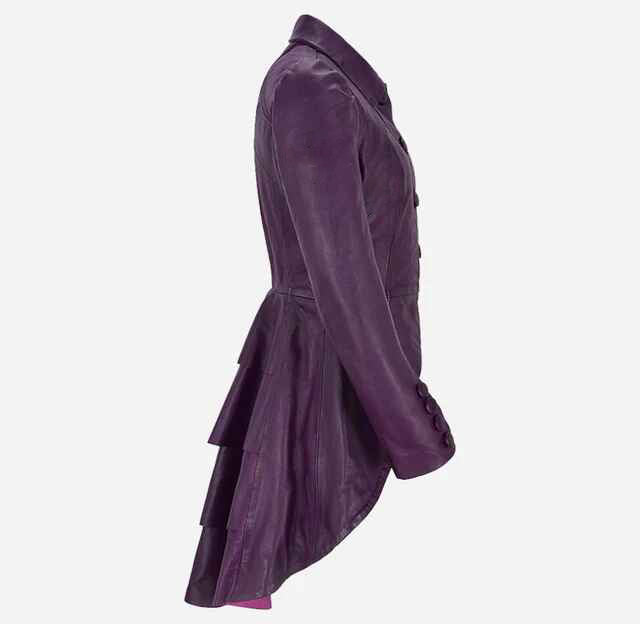 Women's MYSTIC Gothic Dovetail Leather Short Trench Coat