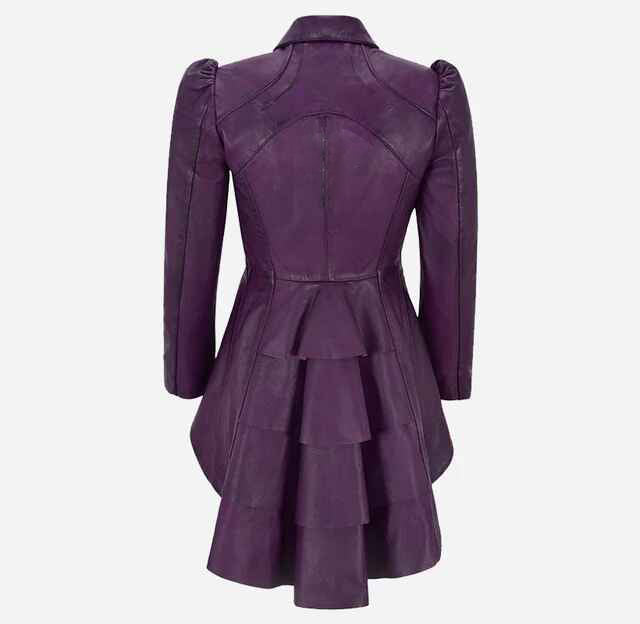Women's MYSTIC Gothic Dovetail Leather Short Trench Coat
