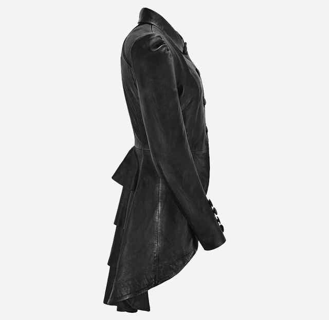 Women's MYSTIC Gothic Dovetail Leather Short Trench Coat