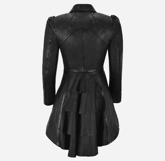 Women's MYSTIC Gothic Dovetail Leather Short Trench Coat