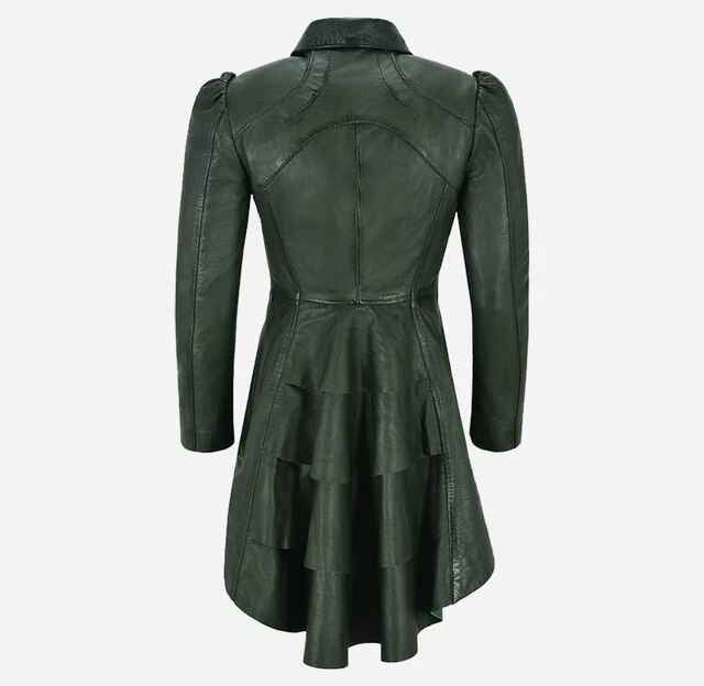 Women's MYSTIC Gothic Dovetail Leather Short Trench Coat