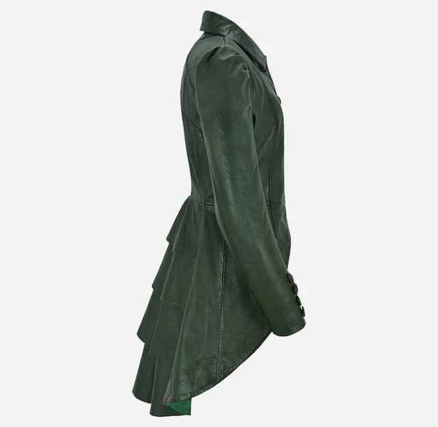 Women's MYSTIC Gothic Dovetail Leather Short Trench Coat