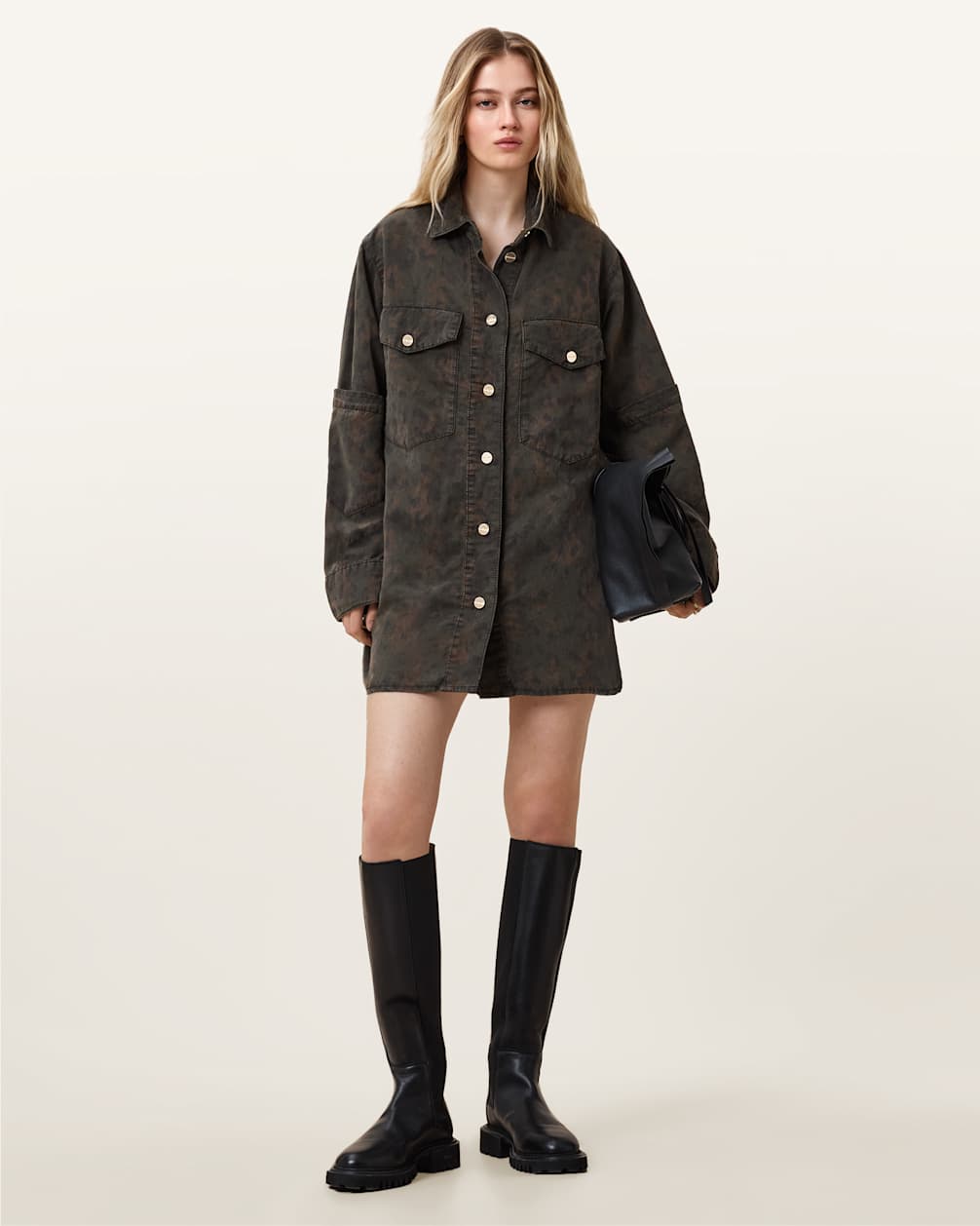 Women's Mini Dress Oversized Denim Shirt