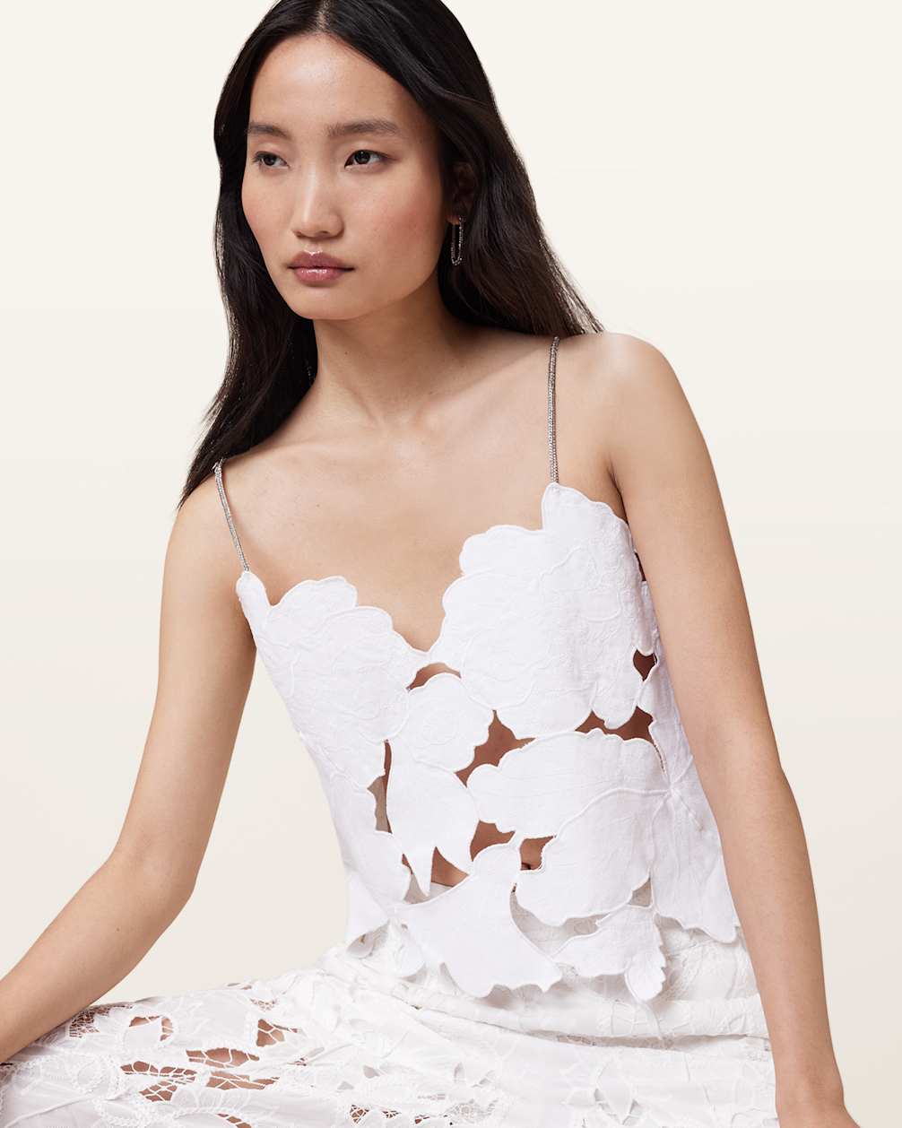 Women's Mini Length Sleeveless Flora Embroidered Denim Shirt