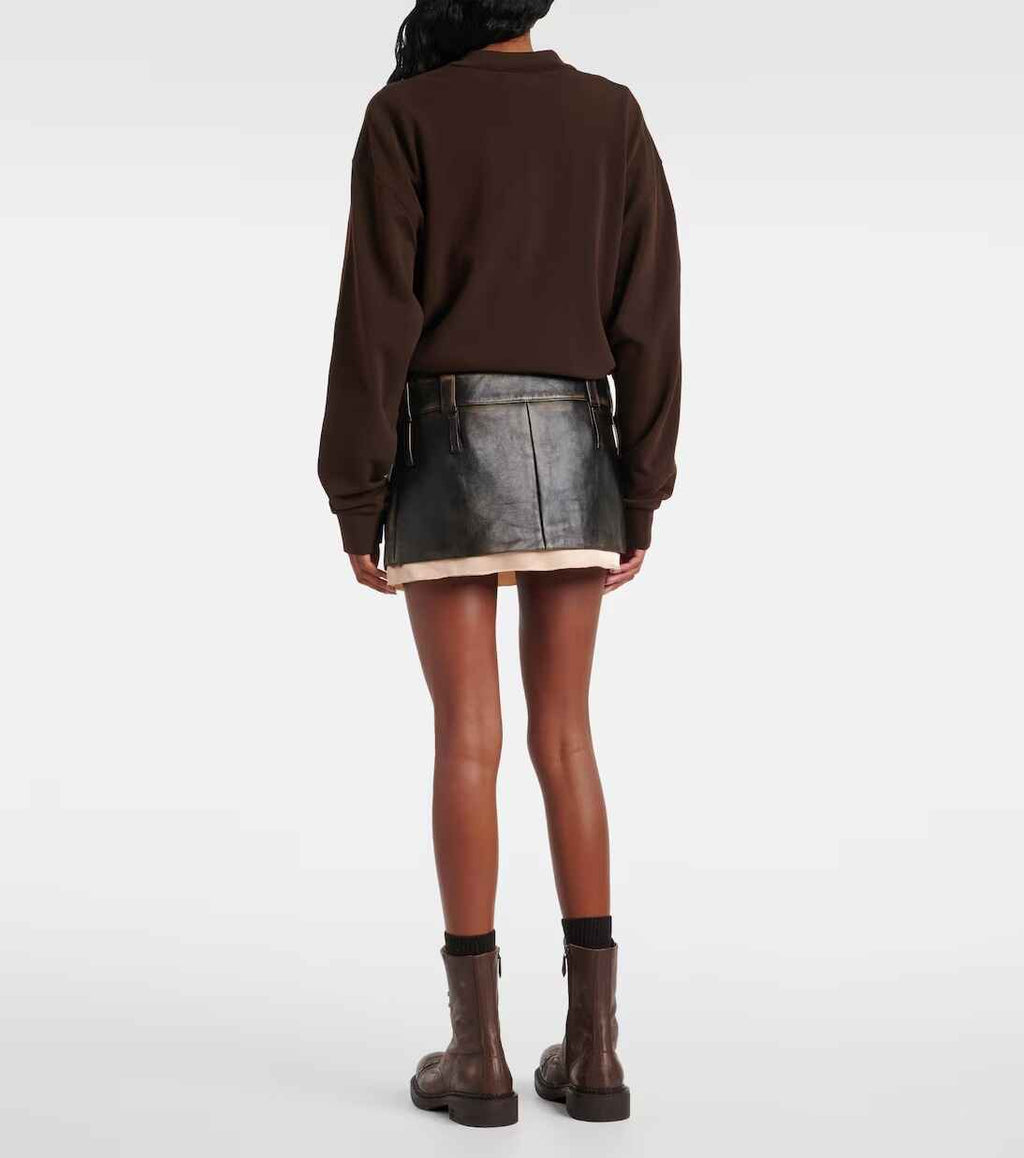 Women's  Miu Miu Leather Skirt Mini