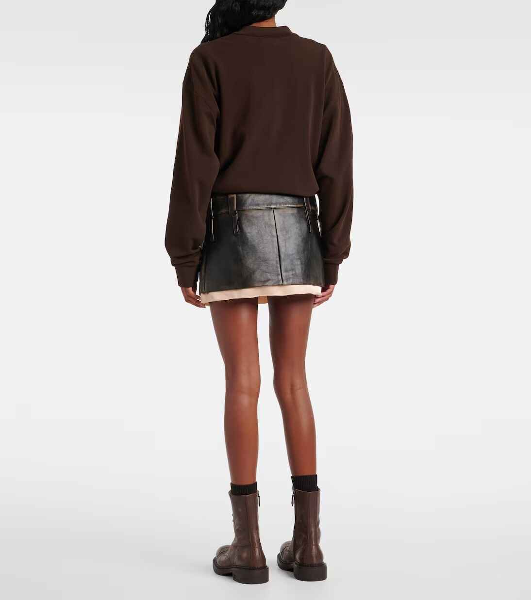 Women's  Miu Miu Leather Skirt Mini