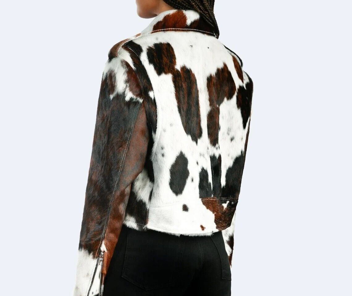 Women's Natural Cow Hair Leather Jacket