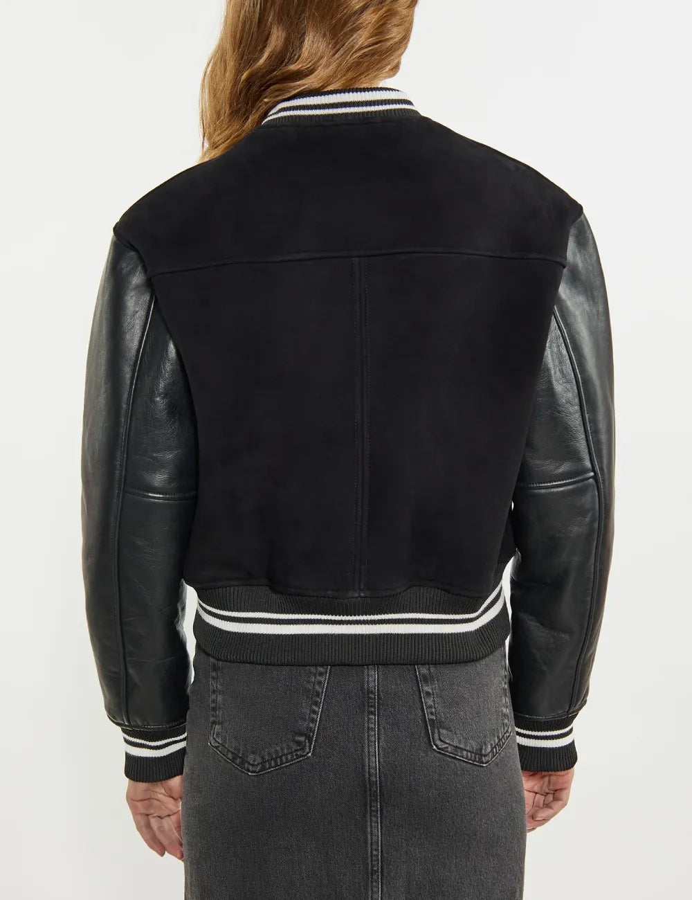 Noir Elegance Aviator Bomber Lederjacke für Damen