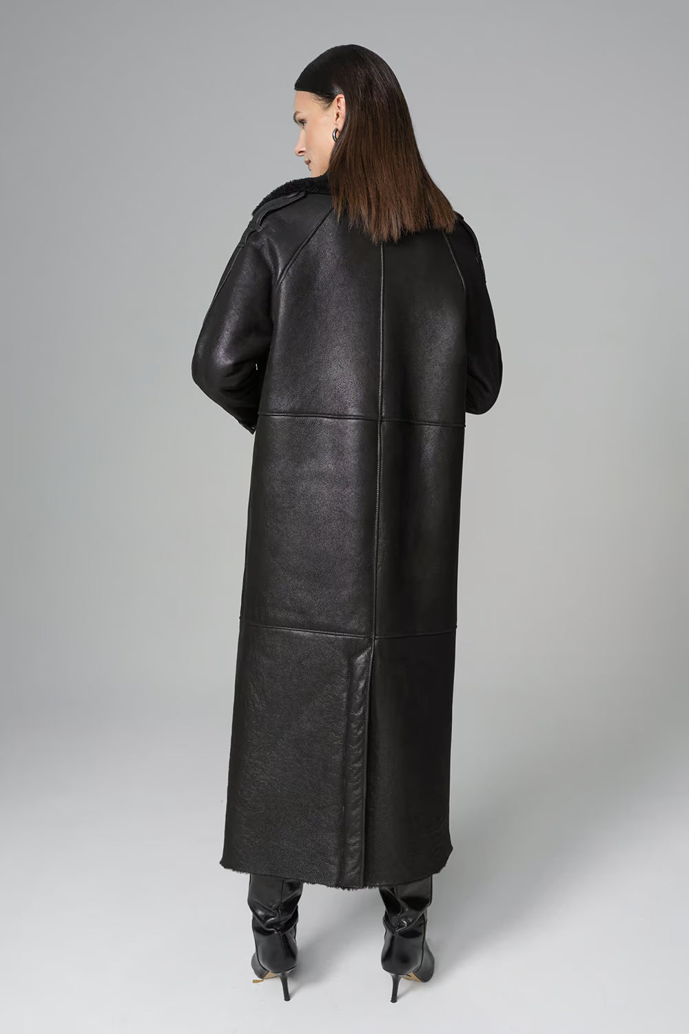 Women's Oversized Fox Fur & Shearling Leather Long Coat