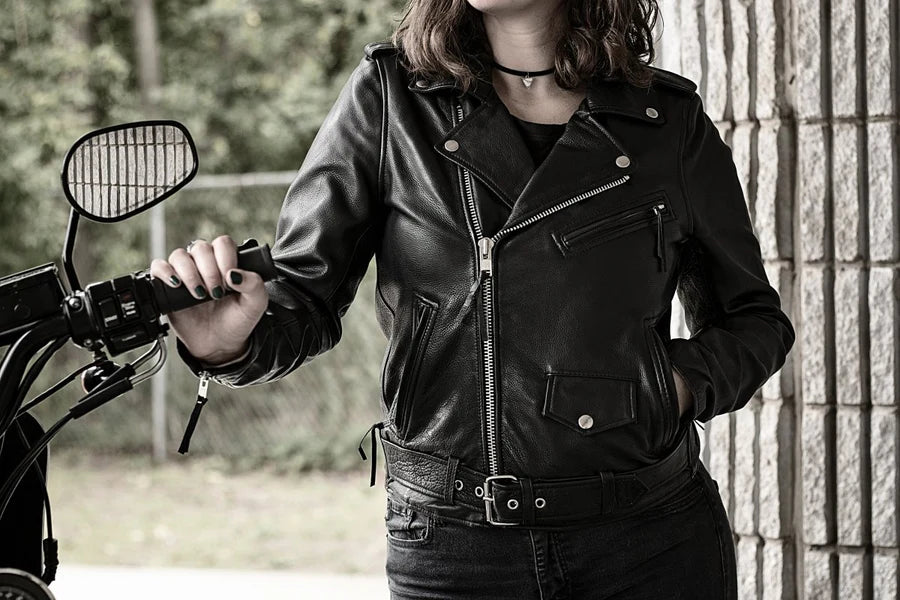 Women's Rockstar Motorcycle Leather Jacket