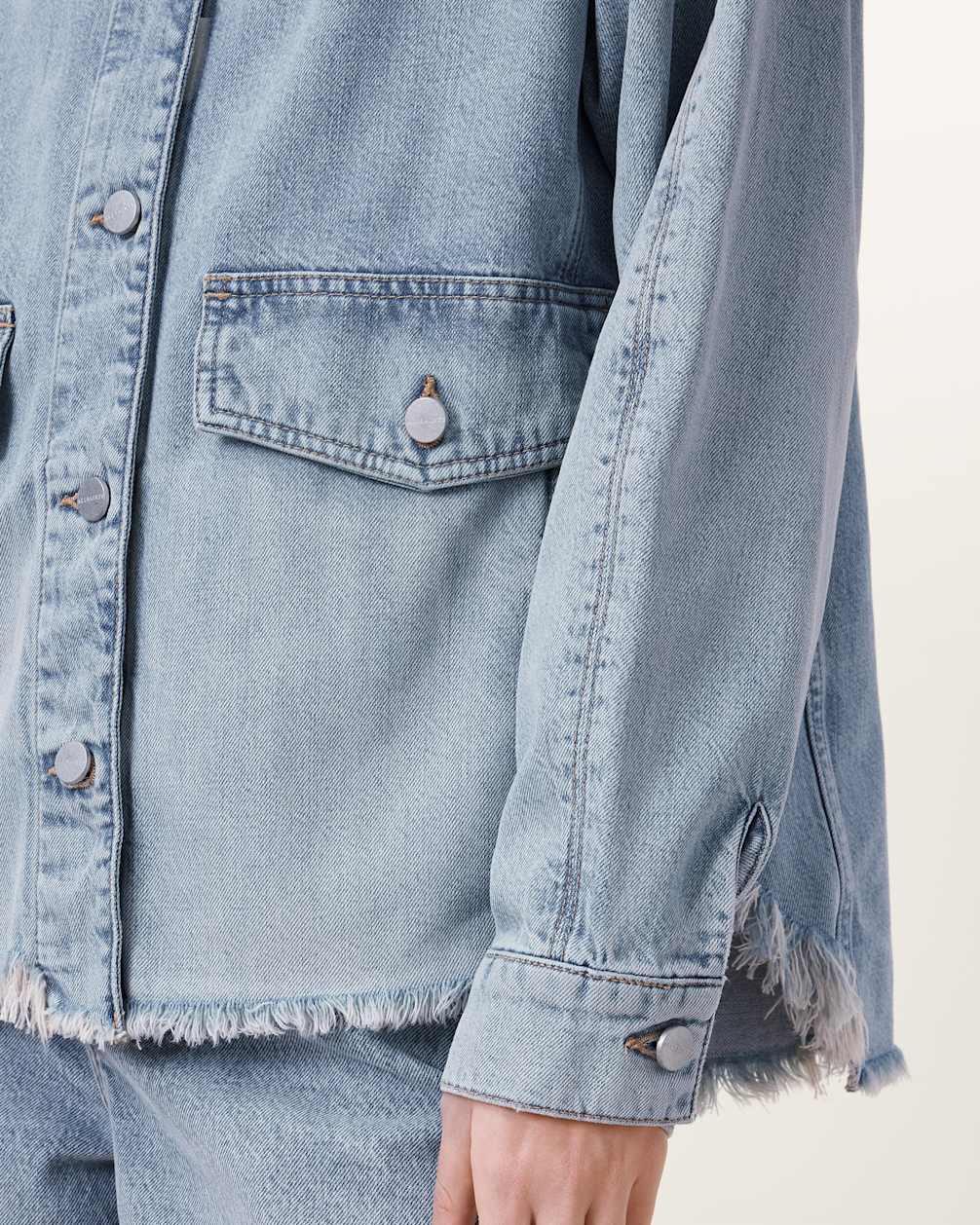 Women's Shacket Style Oversized Denim Shirt