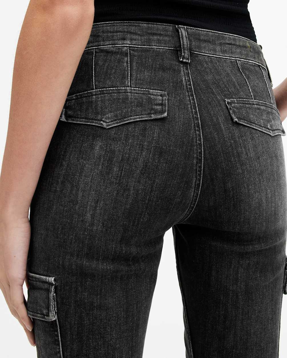Skinny Cargo Stretch-Jeanshose für Damen