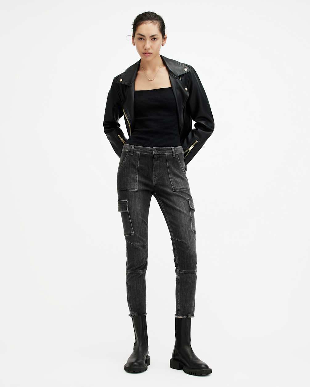 Women's Skinny Cargo Stretched Denim Pants