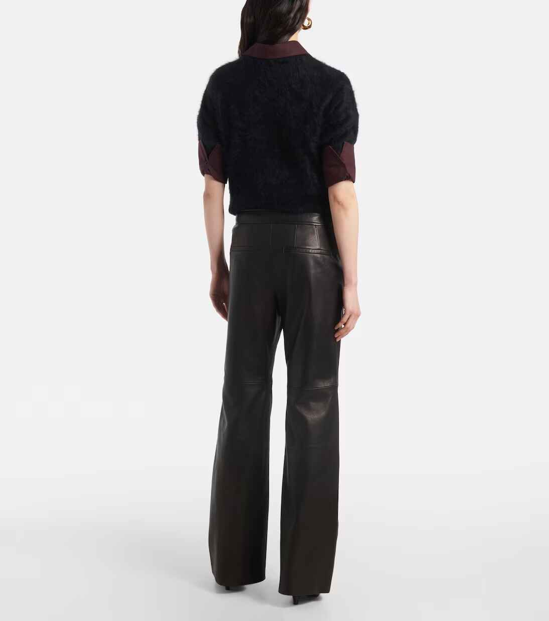 Women's Sleek Statement Flared Leather Pant