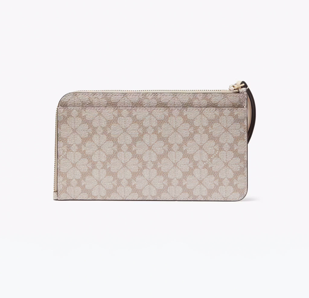 Women's Spade Flower L-Zip Leather Wallet