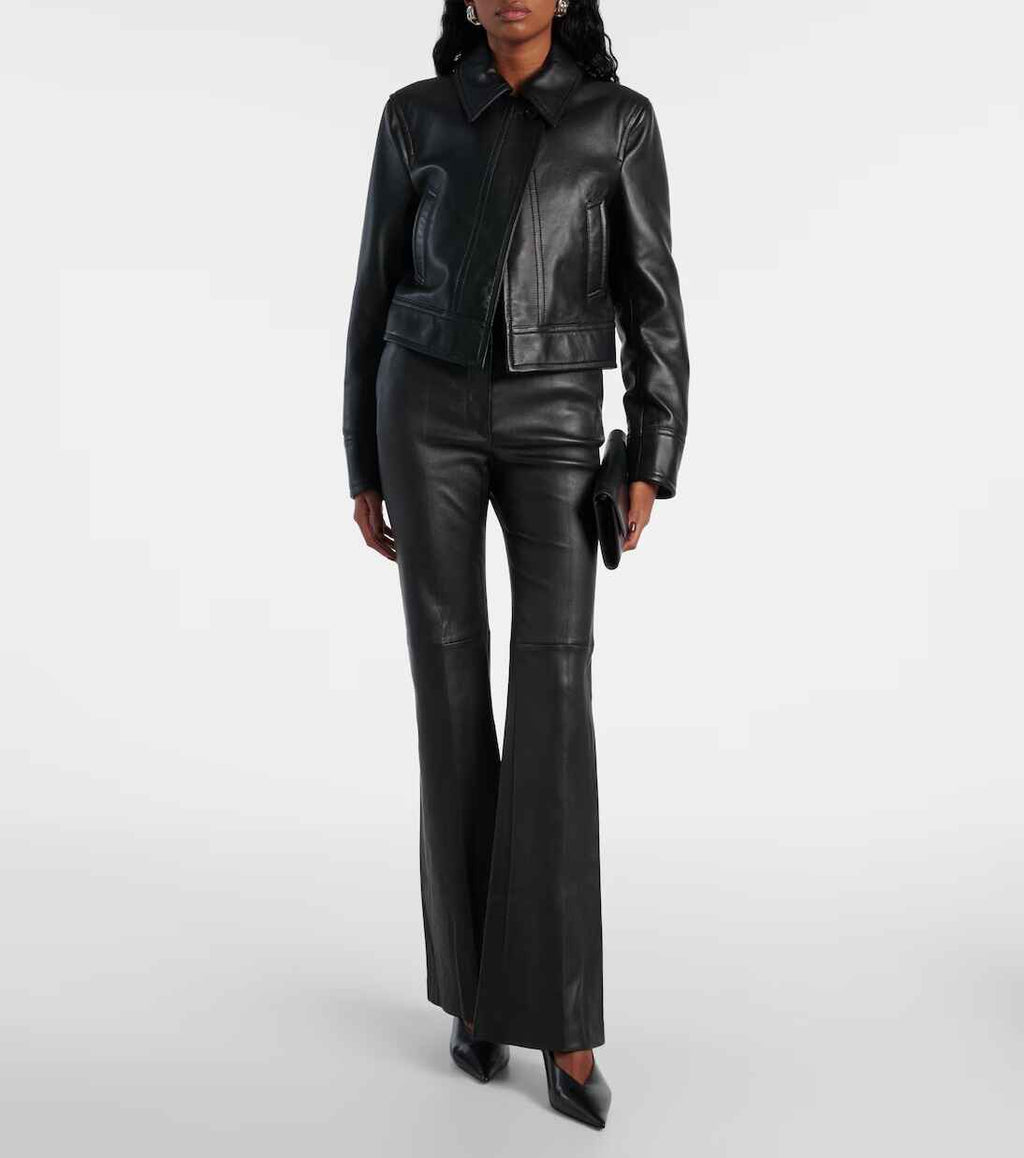 Women's Tafira Mid Rise Flared Leather Pant