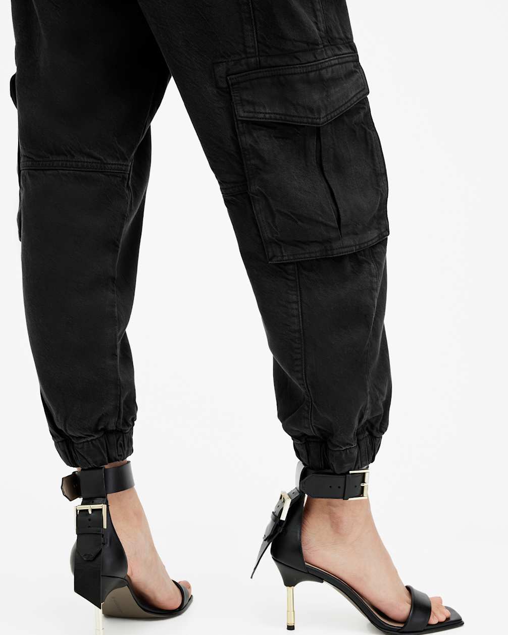 Women's Tapered Slim Leg Denim Cargo Pants