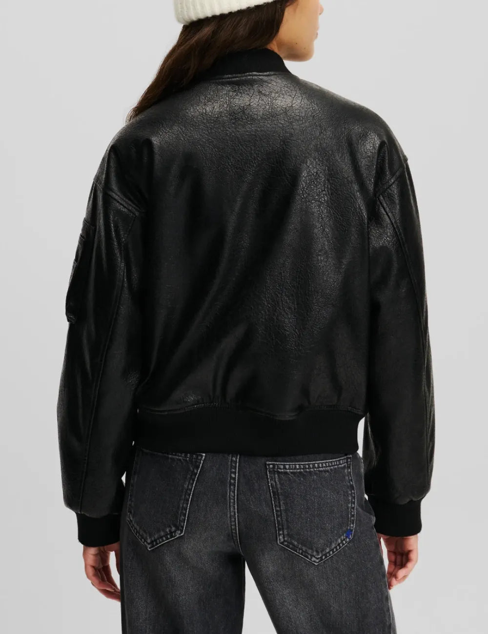 Women's Urban Style Aviator Bomber Leather Jacket