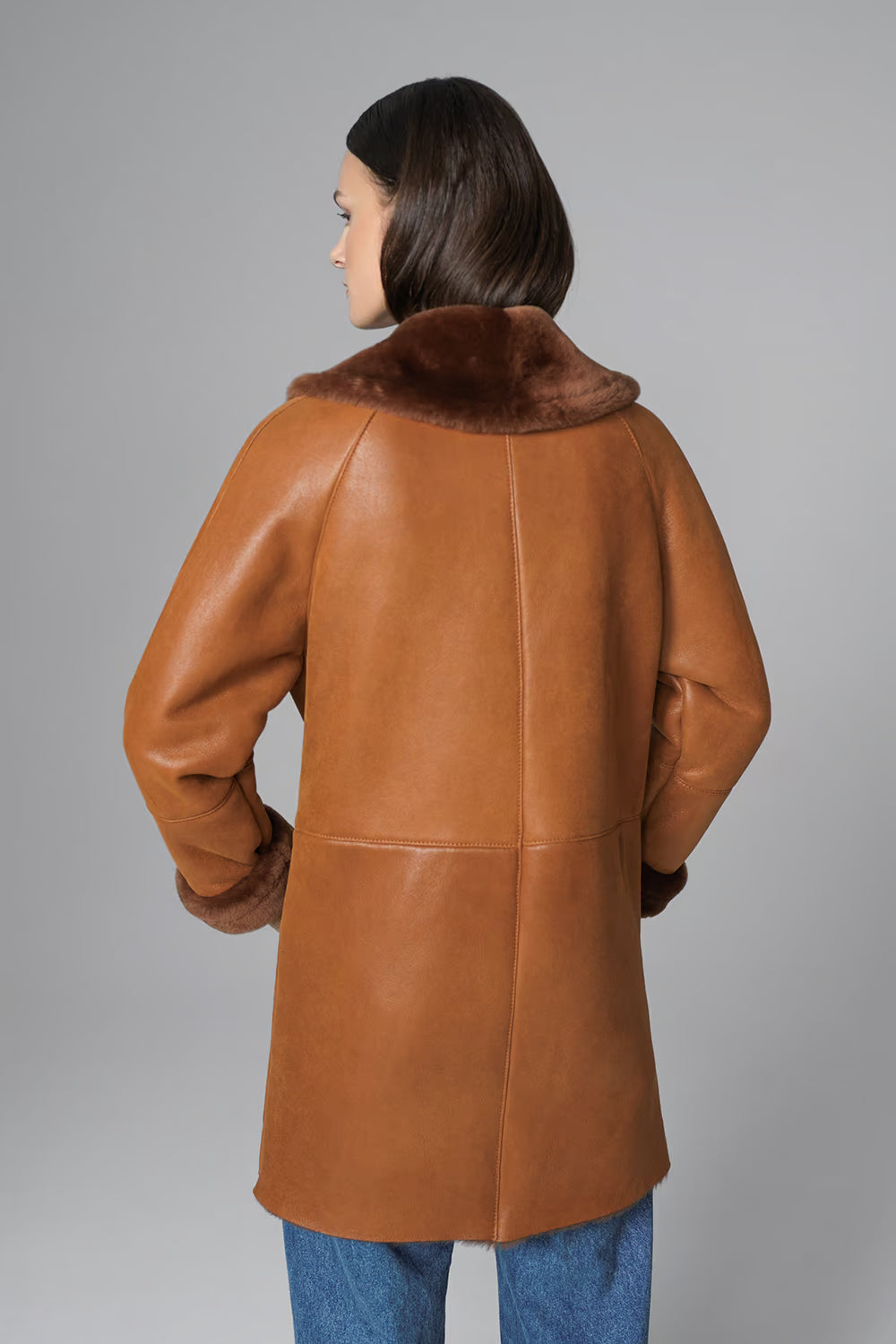 Women's V Style Fox Fur & Shearling Leather Coat