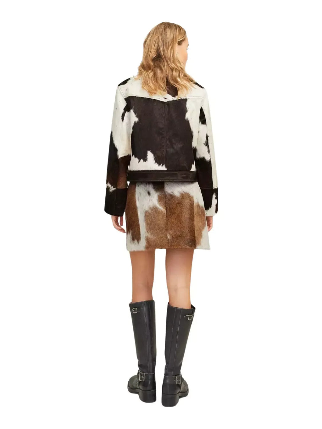 Women's Western Cow Leather Jacket & Skirt