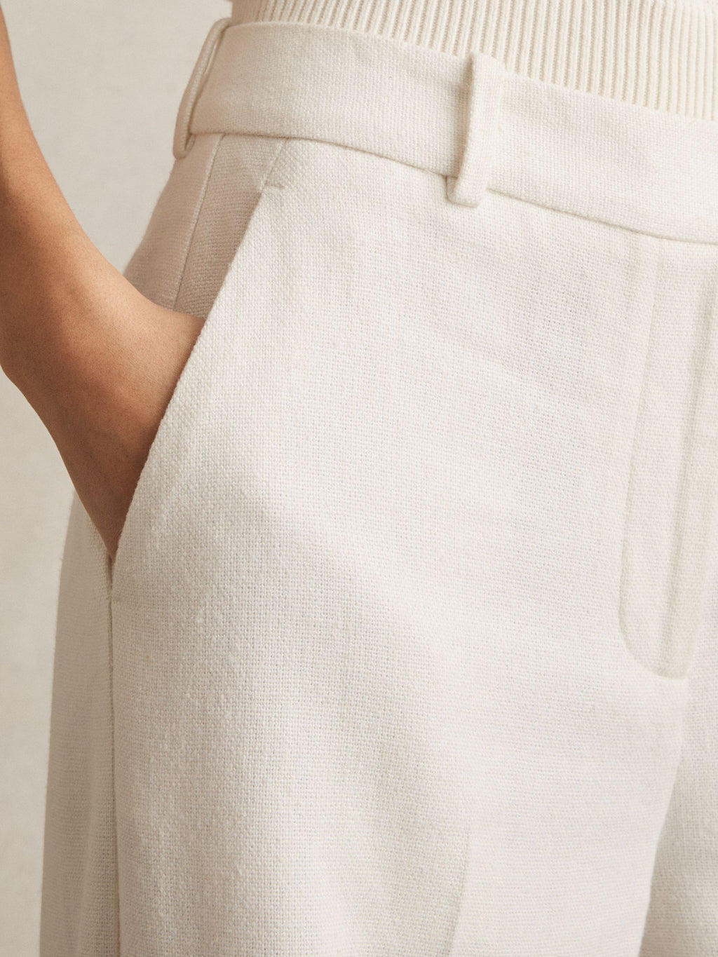 Women's Wide Leg Linen Blend Pant