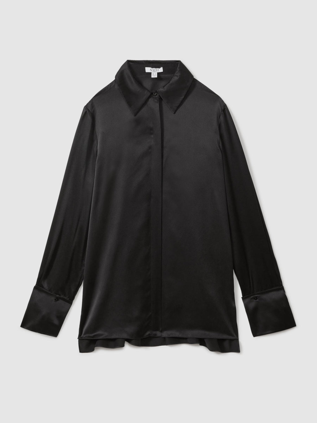 Women's Point Collar Concealed Button Shirt