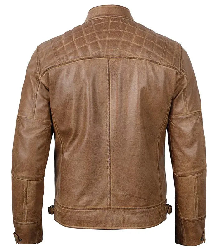 Men's Brown Simple Leather Jacket
