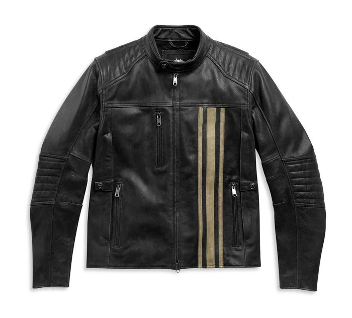 Men's Black Leather Biker Jacket