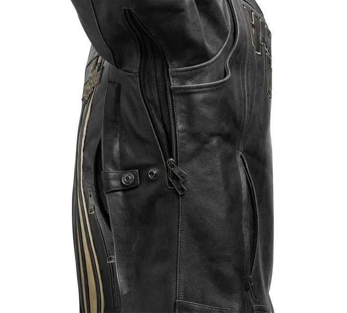 Men's Black Leather Biker Jacket